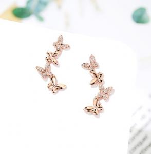 Buy cheap Pandora Earrings Butterfly Earrings 18K Gold Diamond Earrings For Women product