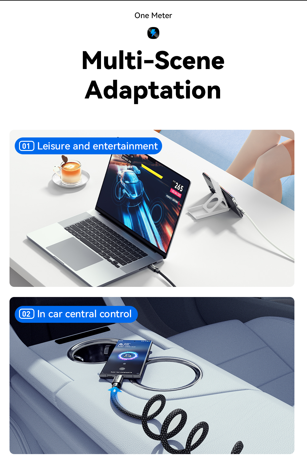 USB C To USB C Magnetic Cables 100W 1m 480Mbps ES-X53 Series
