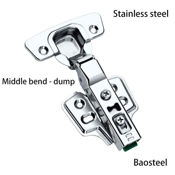 Frameless Hydraulic Concealed Hinges Stainless Steel Adjustable