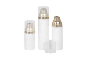 China PP airless pump  bottle 30ml 50ml 75ml  Airless Dispenser Bottle With Clear Over-Cap on sale