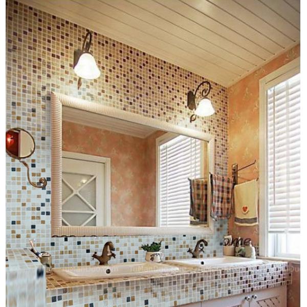 Washroom Bathroom Backsplash Tile Square Pattern Marble Stone Mosaics