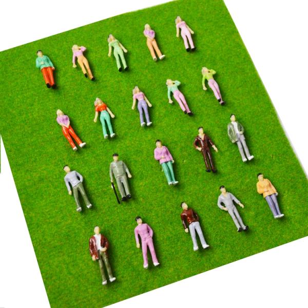 1/42 scale model paited color figures ABS plastic 4cm for model train layout passengers architecture