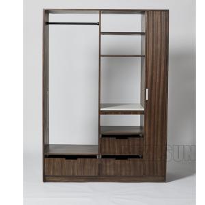 China 3 Drawers Hotel Room Wardrobe With Stainless Steel Rod And 2 Shelves Closet on sale