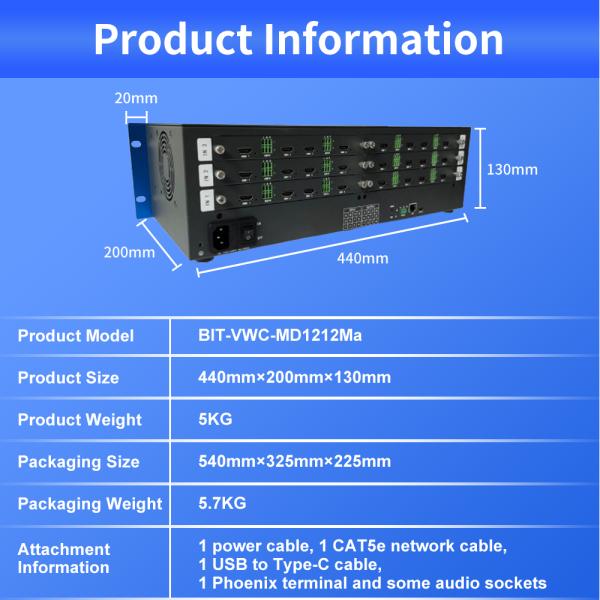 Maximum Input Resolution 3840x2160P60 HDMI Video Wall Controller for Multi-Screen Display