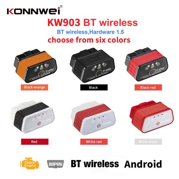 Mini device KONNWEI ELM327 wireless Android Car Scanner Bluetooth Vehicle Scanner OBD2