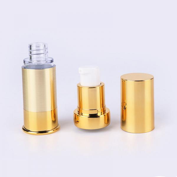 Quality Gold Plating Acrylic Airless Cosmetic Bottles Airless Pump Bottle AS Material for sale