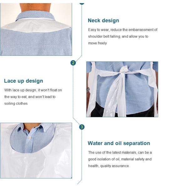 Food Industry Disposable Waterproof Aprons 4 Color PE Disposable Apron