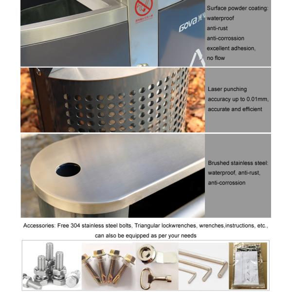 Public Street SGS 50L Multi Compartment Trash Can