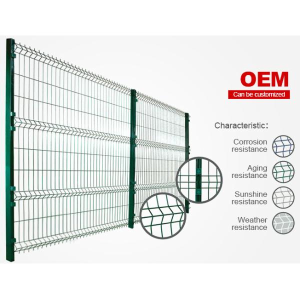 Welded Wire Mesh Triangle Fencing Playground 4.0mm 75*150mm Green Color