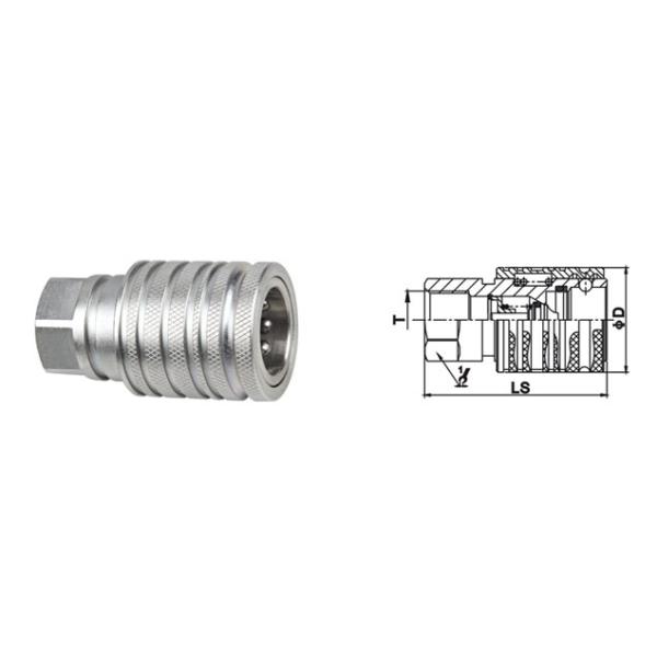 Pull And Push Hydraulic Quick Connect Couplings ISO5675 Rated Flow 12 GPM