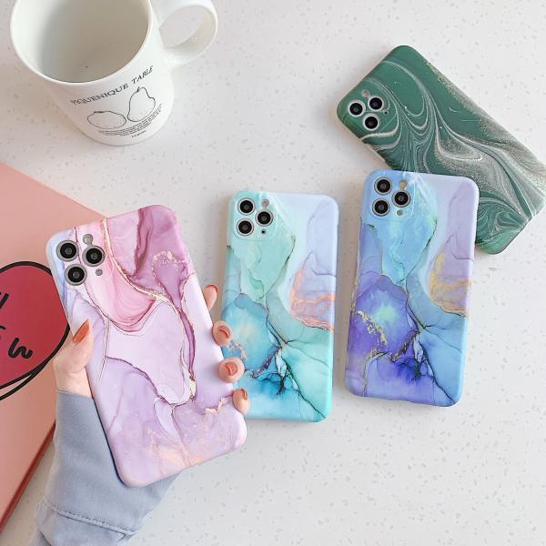 IMD Marble Geography Phone Cover TPU Gel Shockproof Dust Free For Iphone 7 8 Plus