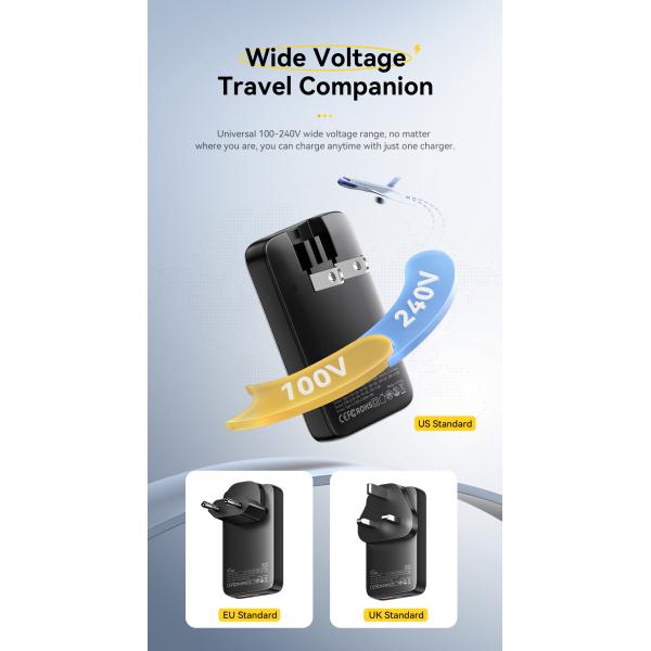 ESSAGER ES-CD48 Series 2 Ports 45W Type C Quick USB Fast Charger with ABS Material