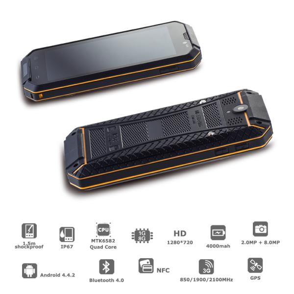 Waterproof Mobile Phone with 2.0+8.0MP wifi/BT IP67 Outdoor BP25