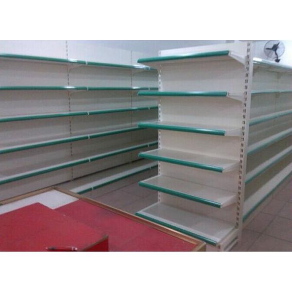 Wall Gondola Supermarket Display Shelving / Heavy Duty Display Single Sided Metal Shelf
