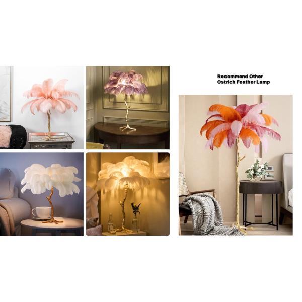Modern Decorative LED Height 120cm Ostrich Feather Lamp