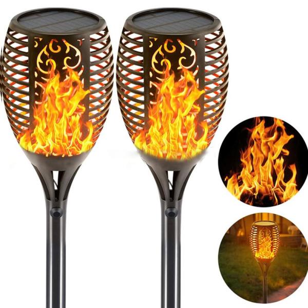 IP65 Waterproof Solar Flame Torch Light 2700K Soft Warm White