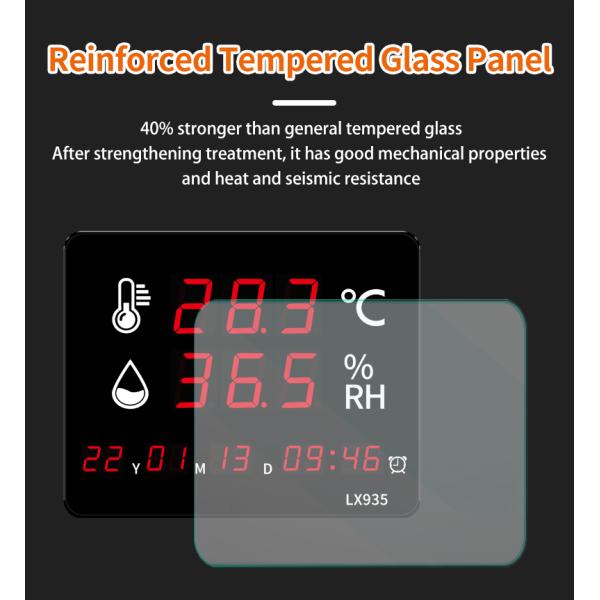 Digital Thermometer Temperature and Humidity Meter Home Clock Wall Mounted Alarm LED Display With Probe Industrial Large Screen