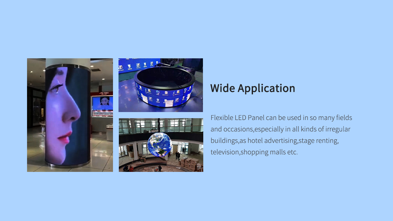 1500cd/Sqm P2.5 Full Color Soft LED Display Screen Curved Vertical Flexible LED Screen