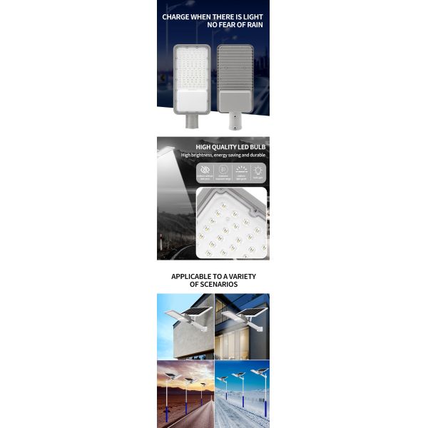 Led Chip Stand Alone Split Solar Panel Street Lamp 6500k Ip66