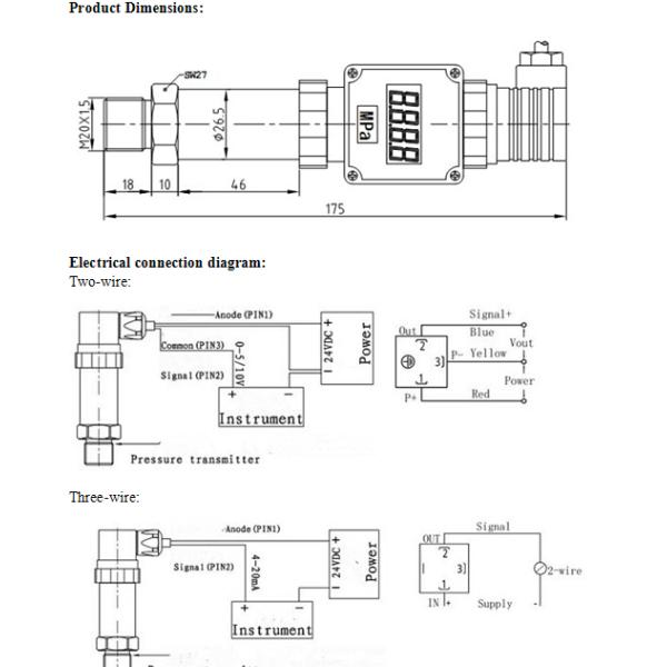 4-20mA display Industrial pressure transmitter