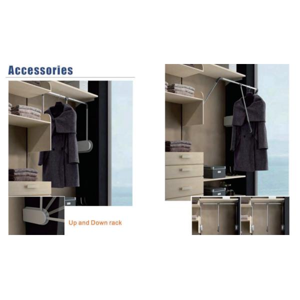 Customized Glossy White Walk In Closet Waterproof Wardrobe With Dressing Table