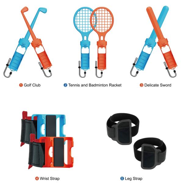 10 in 1 Sports Accessories Kit for Nintendo Switch 2 Joy-Con Controllers for Switch 2 Gaming Accessories