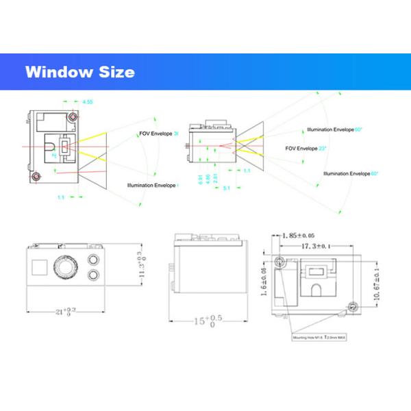 Small Size Raspberry Pi TTL232 QR Datamatrix Scanner 1D 2D For POS