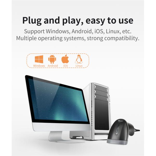 Supermarket Handheld USB Barcode Scanner CCD Linear Image Screen Code Reader