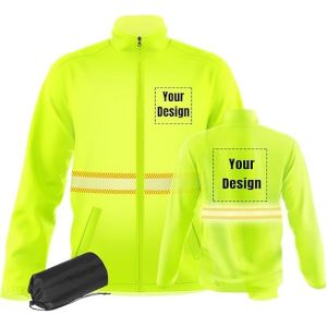 Safety Windbreaker Customizable 360 Reflective Stripe Long Sleeve Safety Apparel