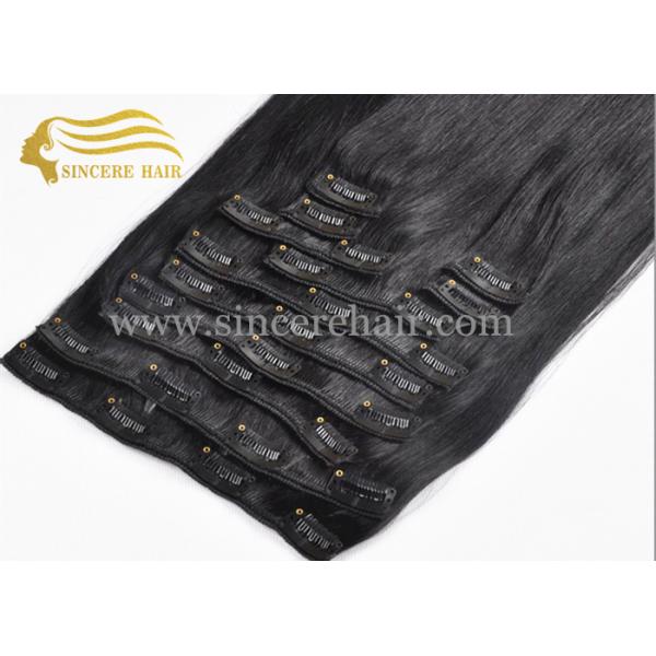 24 Inch Natural Colour Clip in Virgin Human Hair Extensions For Sale 18 Inch Virgin Human Hair Extensions, 45 CM Natural #1B Virgin Pre Bonded I Tip Remy Hair Extensions For Sale