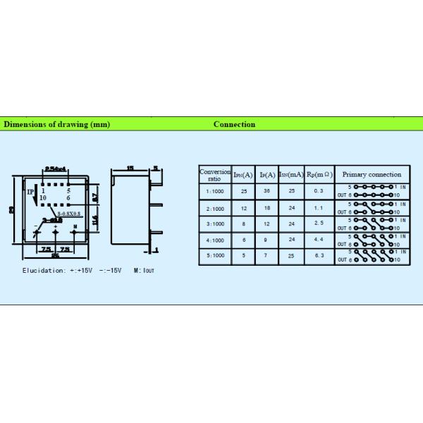 Reliable Operation Hall Effect Current Transducer PCB Mounted CSM025A