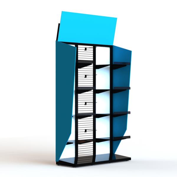 Water Bottles Mugs Grocery Display Racks Knockdown With Shelves And Hooks