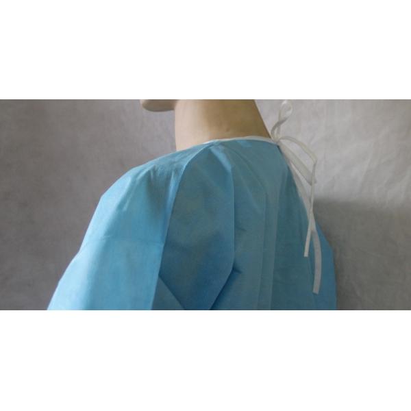 Nonwoven Disposable Scrub Suits Surgical Nurse Coat Pink Dark Blue Color