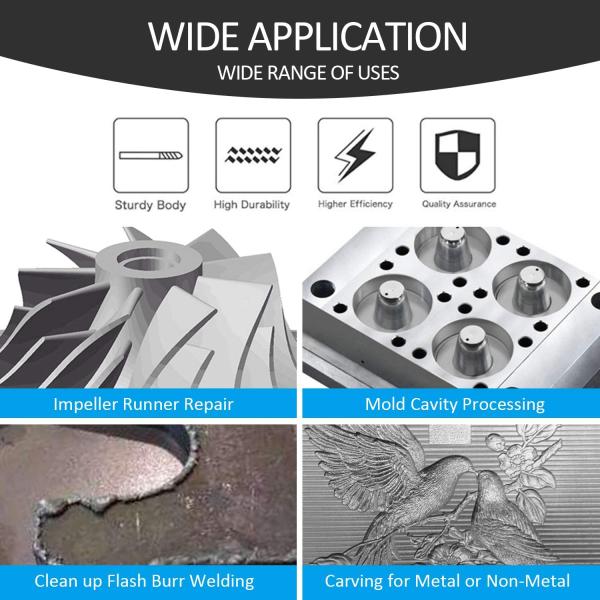 Grinding Engraving Polishing Tungsten Carbide Burr Set 10pcs 6mm For Metal Wood
