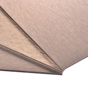 Nontoxic Brushed Gold Aluminum Composite Plastic Board Building Material Wall