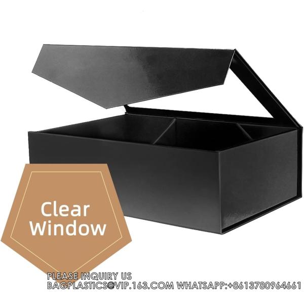 Black Gift Box For Present Contains Ribbon, Card, Groomsman Proposal Box, Extra Large Gift Box With Magnetic Lid