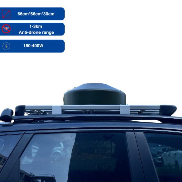 Vehicle-Mounted Drone FPV Jamming with Magnetic Roof Attachment, Multi-Frequency Anti-Drone Jammer