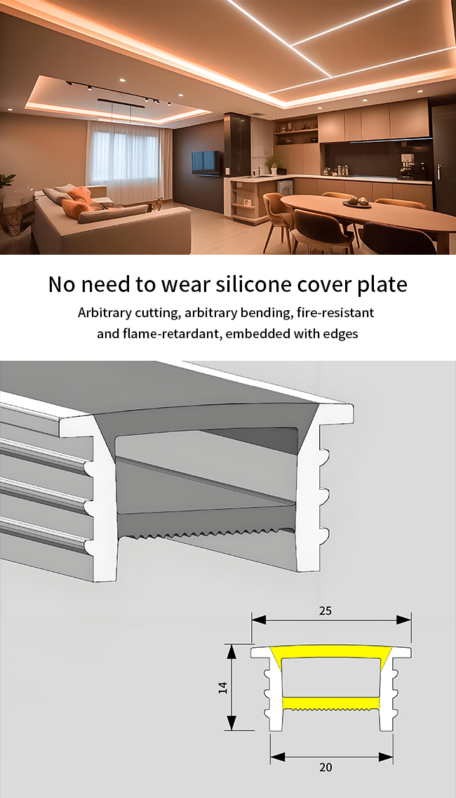 Anti Yellowing Silicone Cover For LED Light Strip Indoor Lighting 20*14mm