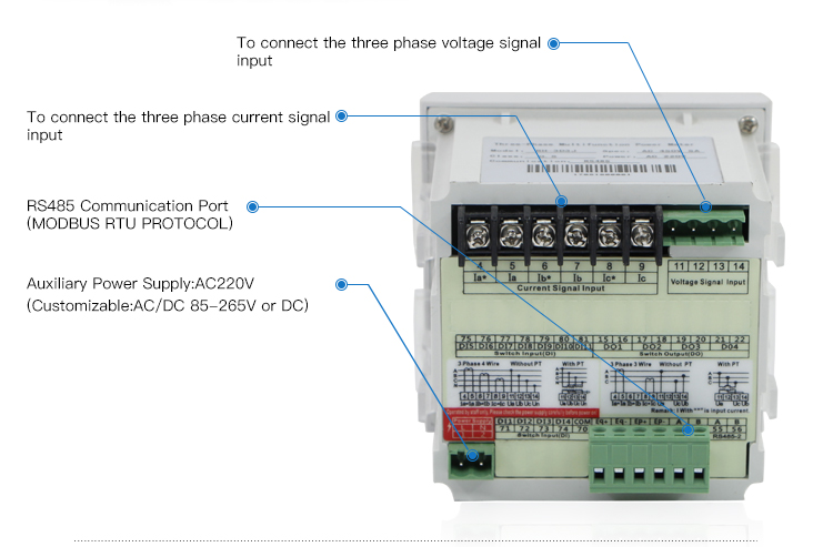 Hot Sale Good Price easy LED Screen 96*96mm Three Phase Multifunction Power Analyzer meter