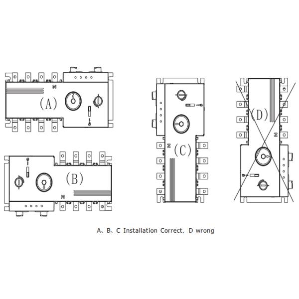 High Quality 1600/4P PC class Dual/Double Power Automatic Transfer Switch Manual Changeover Switch