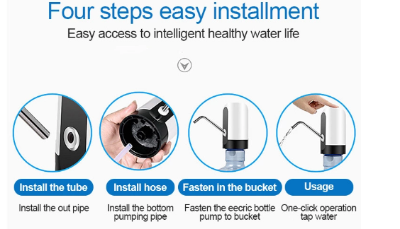 4W USB Charging Bottled Water Dispensing Pump With One LED Light Operate Button