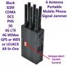 6 Antenna High Power Portable Cell Phone Signal Jammer GSM 3G 4G LTE WIMAX GPS WIFI LOJACK for sale