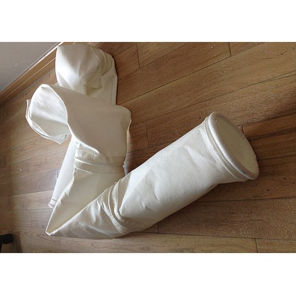 4 Stainless Steel / Iron Ring Polyester Industrial Filter Bag for Cement Plant