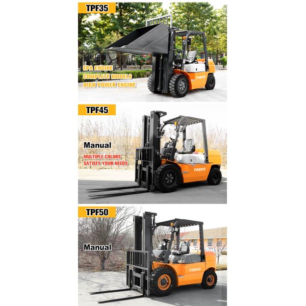 Safety 3500kg Diesel Operated Forklift With Movable Fork Simple Operation