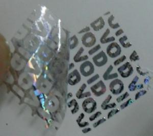 China Void Self Adhesive Hologram Security Labels Environmentally Friendly Material on sale