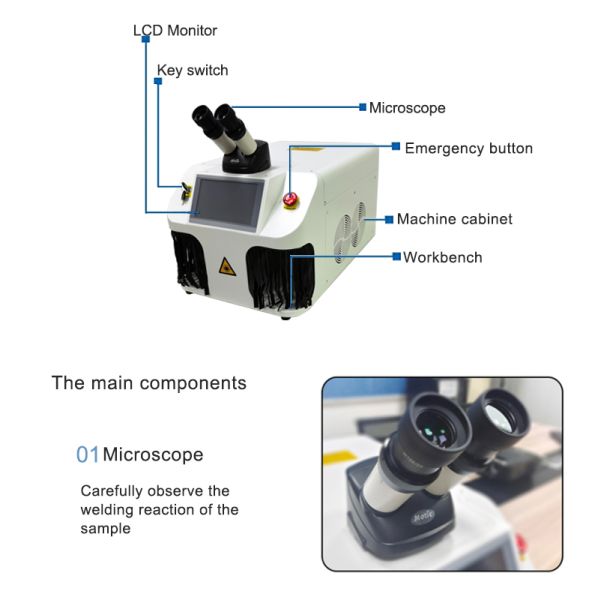 IKO Guided Portable Desktop Silver Gold YAG Pulse 100W Mini CCD Jewelry Welding Fiber Laser Welder Machine by RAYCUS