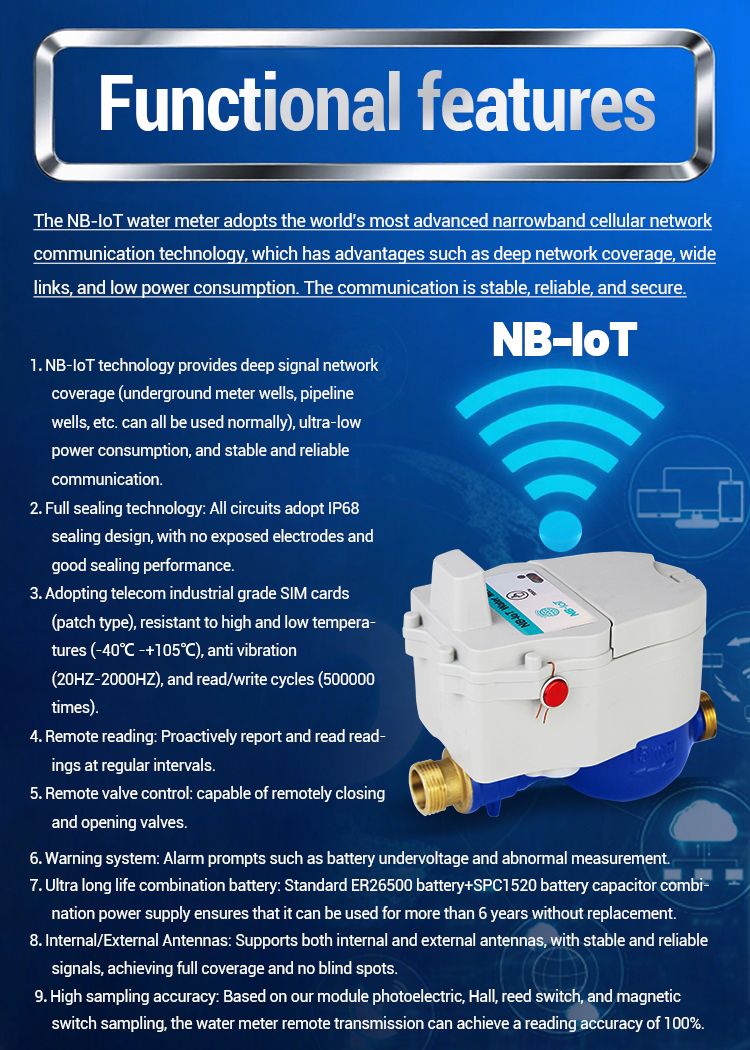 NB Mechanical Inline Hose Water Flow Meter with Iot
