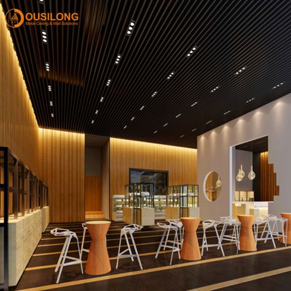 Interior Aluminium Suspended Linear Commercial Metal Open Cell Ceiling Tiles