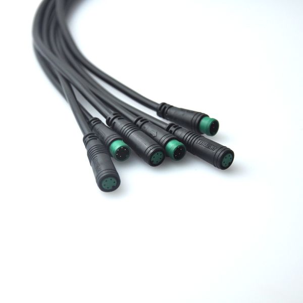 Black Waterproof Cable Wire Electric Bike Connectors Led For Ebike Accessories