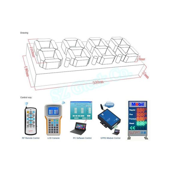 large 7 segment digital for gas price/score board/timer/temperature